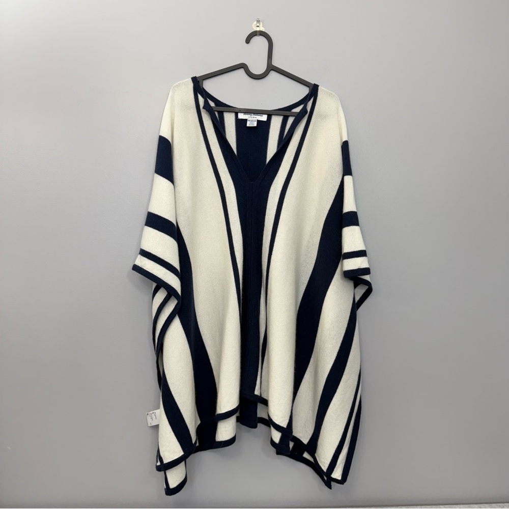 TOMMY BAHAMA Island 100% Cashmere Stripe Poncho sz One Size - Picture 4 of 13